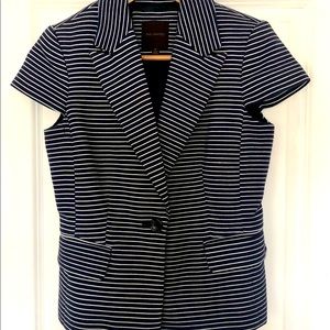 The Limited Navy Blue and White Pinstripe Blazer